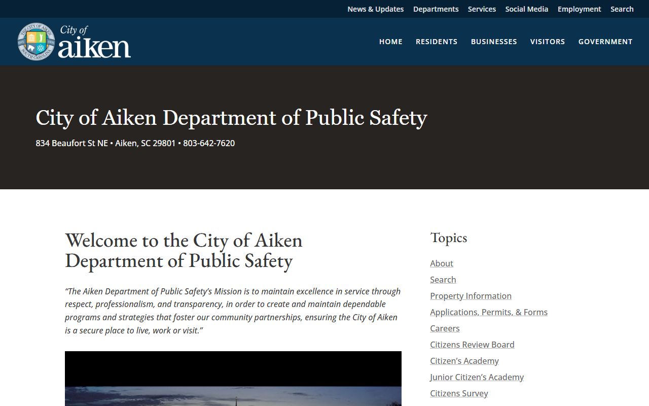 Aiken Department of Public Safety bench warrants