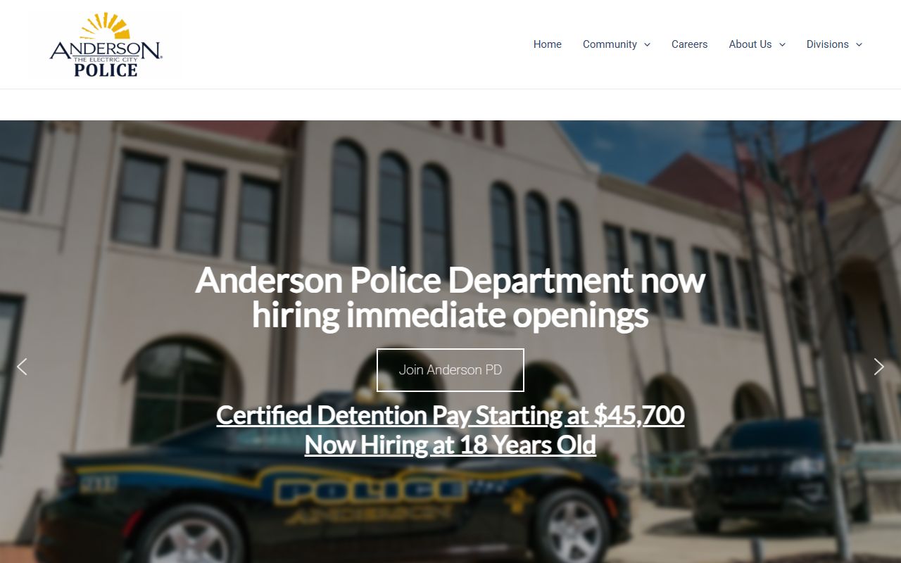 Anderson city police bench warrants information