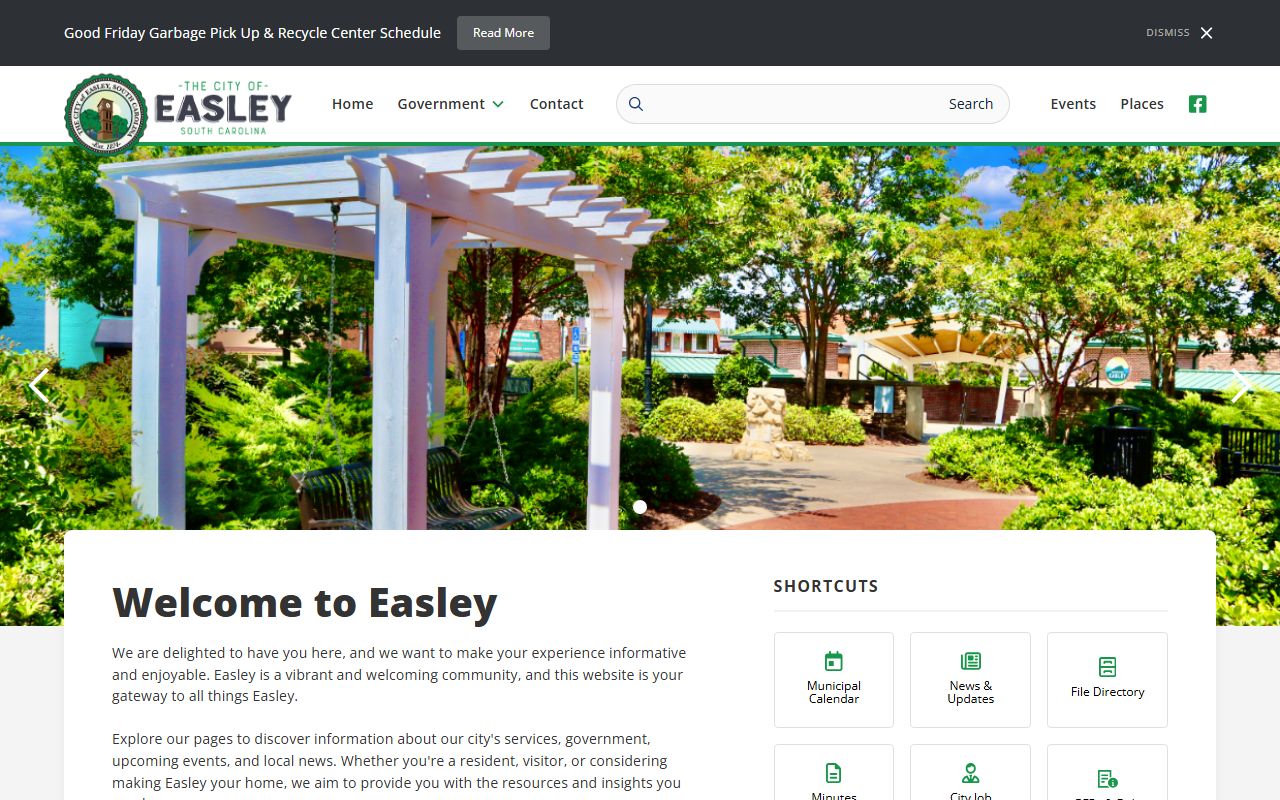 City of Easley website bench warrants resources