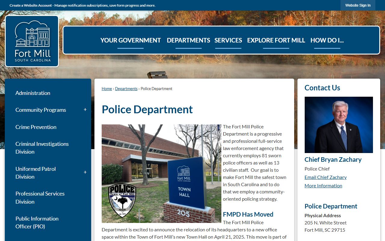 Fort Mill Police Department bench warrants