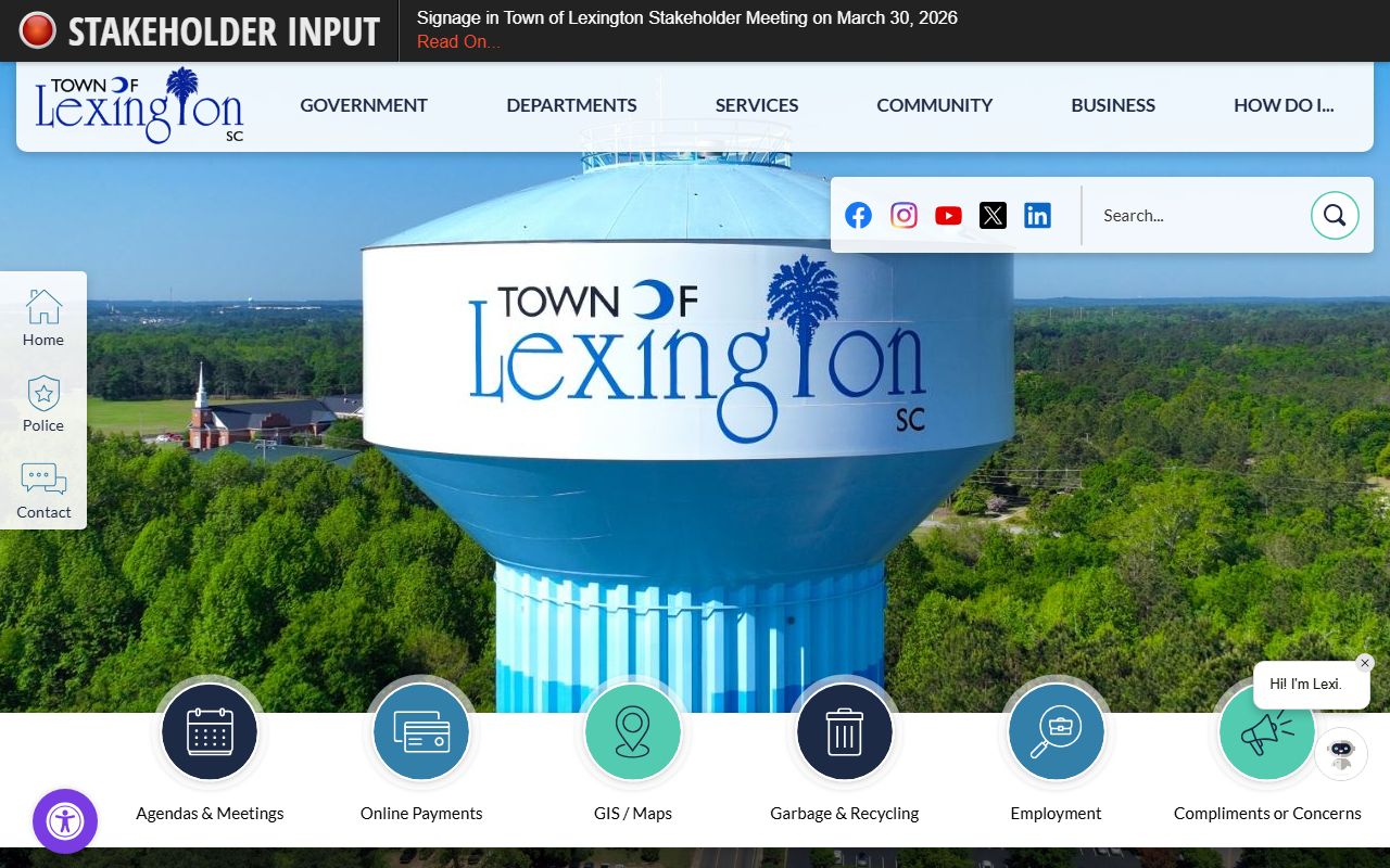 Town of Lexington bench warrants payment information